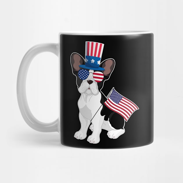 French Bulldogs Uncle Sam Hat Sunglasses Usa Flag 4th Of July by AxelRoldns